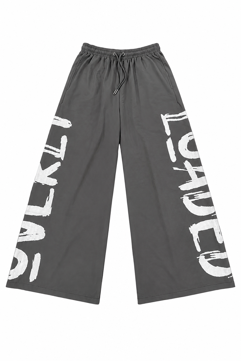 Grey Oversized Nylon Pants