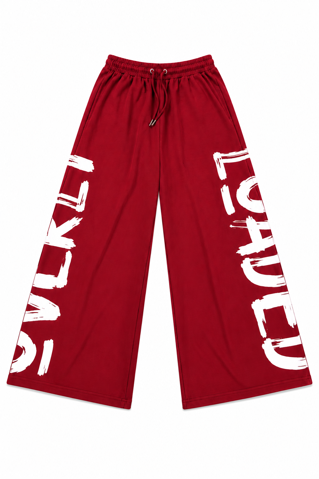 Red Oversized Nylon Pants